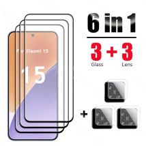 6 In 1 Für Xiaomi 15 Glas Gehärtetes Glas Xiaomi 15 Glas Volle Abdeckung Bildschirm Kamera Schutz Xiaomi 15 Film