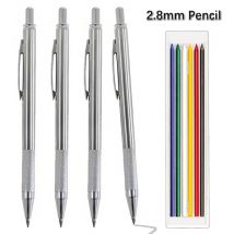 Neuer 2,8 mm solider mechanischer Zimmermannsbleistift, Ganzmetall-Stiftkörper, 2B, mehrfarbige Mine, Markierungswerkzeug für architektonisches Design