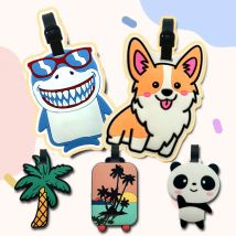 accessori da viaggio, simpatici animali, etichette per bagagli, borse per bagagli in silicone, ID aggiuntivi, porta bagagli, traverse d'imbarco, porta