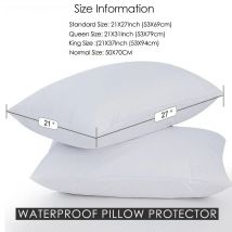 Funda de almohada blanca, Protector de almohada impermeable, antiácaros, a prueba de insectos, funda de almohada con cremallera, funda para almohada antialérgica, 50x70cm, 1 ud.