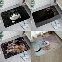 Niedliche Katze bedruckte Matte nach Hause Innen willkommen weiche Fuß matte rutsch feste Eingang Boden Teppich wasch bar Badezimmer Schlafzimmer Zubehör Teppich
