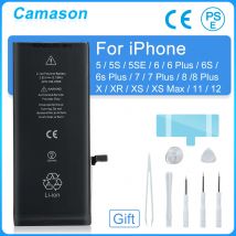 Camason Lithium-Batterie Für iPhone 5 SE 6 6s 5 s 7 8 Plus X XR XS Max 11 12 Pro Hohe Kapazität Ersatz Batterien für iphone6