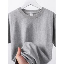 T-shirt a maniche corte in puro cotone da 300 g T-shirt da uomo e da donna girocollo a mezza manica estiva tinta unita versatile
