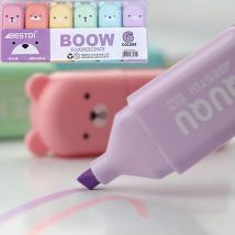 6 teile/satz Bär Mini fluor zieren den Text marker Stift Kawaii Pastell Marker Stifte Briefpapier Material Escolar Papel aria Schul bedarf