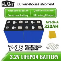 Magazzino UE 320Ah 3.2V Lifepo4 Batteria agli ioni di litio Akku LFP per RV EV Camping Car Barca Nave 12V 48V Energia solare di accumulo di energia domestica