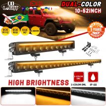 CO LIGHT Barra luminosa a LED da 52 pollici Ambra Bianco DRL Spot Flood Combo Barra LED per guida automobilistica fuoristrada per camion Veicolo Auto ATV
