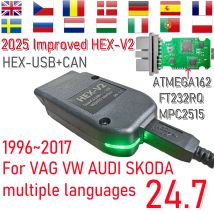 2025 Neues verbessertes HEX V2-Scanner-Diagnosetool VCDS VAGCOM OBD2-Schnittstelle VCDSCAN 24,7 für VW Audi Skoda Seat VAG COM HEX-V2