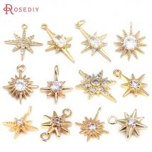 18 carati color oro ottone zircone stella pendenti con ciondoli gioielli collane orecchini bracciali creazione di forniture risultati fai da te accessori