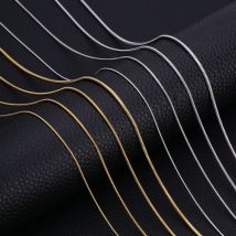 HIYEE Schlangenkette-Halskette, gemischt und passend für Damen und Herren, Edelstahl, Schlangen-Twist, langer Kragen, hochglanzpoliert, verblasst nicht