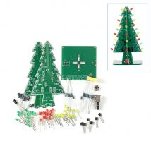 3D Colorful Christmas Tree Production Kit DIY Electronic Kit LED Running Light Flashing Electronic Component Fun Suite Soldering