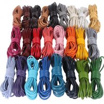 5 Meter 1.5/2/3mm runde Echt leder Schmuck Schnur Schnur 20 Farben Spitze Seil DIY Halskette Armband Zubehör finden