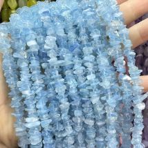 5-8mm natürliche unregelmäßige Chips Aquamarin Freiform Kies Stein Abstand halter lose Perlen für Schmuck herstellung DIY Armband Zubehör