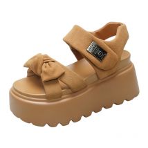 Sandali con plateau alti 8 cm donna nuova estate traspirante tacchi alti da donna sneakers con nodo a farfalla zeppe pantofole robuste sandali