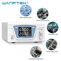Wanttek-fuente de alimentación CC ajustable, 60V, 20a, metal anodizado, banco de laboratorio, fuente de alimentación estabilizada, interruptor de 30V, 10A, 500W, 1000W, bricolaje