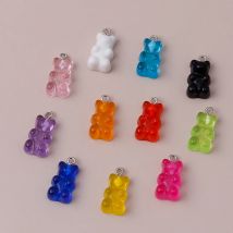 20 Stück 11x22mm Cartoon Bunte Gummibärchen Charms Anhänger für Schmuckherstellung Halsketten Ohrringe Armbänder DIY Bastelzubehör