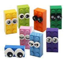 Runde Fliesen Auge Wimpern Schüler Muster gedruckt Bausteine Bulk Zubehör MOC Ziegel Modell Spielzeug kompatibel mit 98138 14769