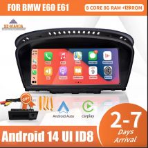 Bezprzewodowe Apple CarPlay Android 14 Auto Car Multimedia dla BMW serii 5 3 E60 E61 E62 E63 E90 E91
