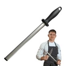 Asta per affilare i coltelli professionale in acciaio per levigatura diamantata da 12 pollici asta per affilare i coltelli da cucina lama per levigatura in carburo di tungsteno