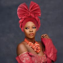 African Lady Head Wraps Nigeria Autogele Headtie Wedding Party Headgear Turbante Mujer Exaggerated Bow Turban Cap for Women