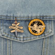 Fantasy Adventure Movies Enamel Pins Punk Pegasus Sword Brooches Lapel Badges Clothes Gothic Jewelry Gift for Fans Friends