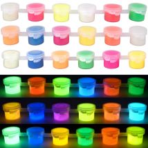 6 Farben fluoreszierendes Pigment, leuchtende Farbe, Epoxidharz-Pigment, leuchtet im Dunkeln, Acrylfarben, Halloween, DIY, Party-Harz-Zubehör