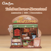 CUTEBEE Mini Store Series DIY Miniaturhaus 3D Holzpuzzle Spielzeug Handgefertigtes Puppenhaus-Set für TaleBox Newsstand