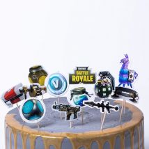 Schießspiel Fortnite Geburtstag Party Dekoration Cartoon Alpaka Lama Kuchen Topper Kawaii Baby Dusche Kinder Gefälligkeiten Party Supplies