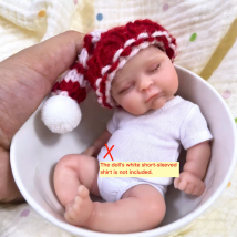 Mini 6 Inch Chubby Peaches Full Silicone Reborn Baby Doll Soft Solid Silicone Washable Body Girl Doll Birthday Christmas Gift
