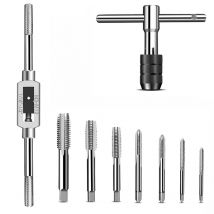 Set di chiavi per rubinetto manuale da 6/8 pezzi HSS punta per trapano autofilettante destra strumento per punzonatura filettata filettatura esterna per utensili manuali con linguetta a vite in