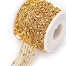 2M Edelstahl Perlen Ball Kabel Rolo Ketten Groß Überzug Gold Kette für Schmuck Machen Lieferungen Halskette Großhandel Artikel