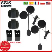 EJEAS 3,5-mm-Audiostecker, Mikrofon, Lautsprecher, Headset und Helm, Gegensprechanlage, Clip für V4, V6, Motorrad-Gegensprechanlage + Blech