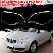 Auto Transparent Gehäuse Front Scheinwerfer Objektiv Shell Abdeckung Glas Lampe Abdeckung Lampenschirm Für Volkswagen VW Polo MK4 facelift 2006-2010