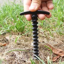 10 pz/set Antivento Fisso Terra Chiodi Camping Peg Vite Picchetti Trekking Tenda Spilli per Alpinismo Pesca 14.5x7 cm