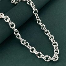 Gioielli in argento sterling 925, collana spessa base con chiusura a moschettone da 40-75 cm, regalo semplice ed elegante