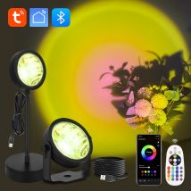 Tuya Smart Led Sunset Projektor Lampe Smart Leben App IR Fernbedienung RGB Atmosphäre Scheinwerfer Nachtlicht für Party Fotografie