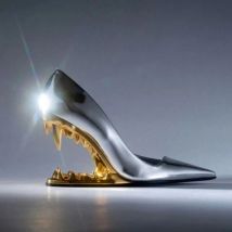 2023 sommer Frühling Frauen High Heels Schuhe Sexy Frau Metall Fangs Spitz Sandalen Spitz Luxus Marke Peep Toe Pumpen