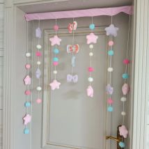 Korean Japan Plush Balls Tassel Doorway Curtains Ball Door Curtain Pendant Melody Kitchen Bedroom Living Room Girls Room Decor