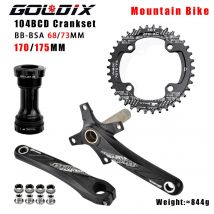 GOLDIX 104BCD Wide & Narrow Tooth Mountain Bike Parts Crankset 170/175mm Cranks Round/Oval Chainrings 32T/34T/36T/38T MTB