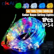 Outdoor Solar Tube Rope Led Light Garden Christmas Decoration Fairy String Light 32m/22M/12M/7M Outdoor Wedding Party Led Lamp