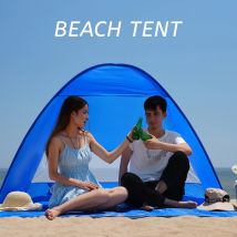 Tenda da spiaggia pop-up portatile per 1-2 persone, riparo da spiaggia con parasole, capanna da spiaggia all'aperto, tenda da spiaggia, protezione UV UPF 50+