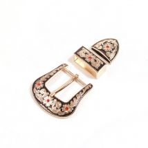 38mm vintage schnitzen muster schöne metall frauen männer DIY leder handwerk gürtel schnalle set antike silber farbe 3 stücke teile/set Acces