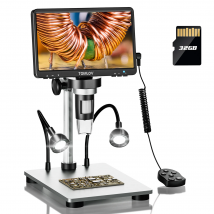TOMLOV DM9 Microscopio elettronico digitale USB 1080P Display LCD da 7 pollici Microscopio con ingrandimento 1200X per la riparazione del telefono