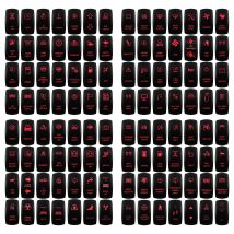 Red Led Light Rocker Switch 12V/24V SPST DPDT Toggle Switch ON OFF/ ON OFF ON Backlight Latching / Momentary Dash Panel Control