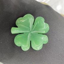 Kristall Handwerk Klee natürliche grüne Aventurin Schnitzereien vier Blatt Gras Heils teine Reiki Glücks klee für Wohnkultur