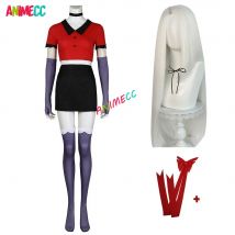 ANIMECC in Stock S-2XL Vaggie Hazbin Cosplay Costume Wig Hairwear Anime Hotel Uniform Halloween Party Outfits for Women