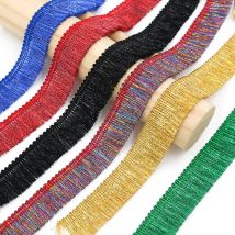 2,5 cm di larghezza frangia oro argento pizzo nappa finiture in pizzo di alta qualità 5 metri/lotto accessori per indumenti