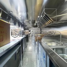 Belyoo Hochwertiger Besetzungsaanhänger, Lebensmittelanhänger, Pizza, Fast-Food-Wagen, mobiler Imbisswagen-Anhänger mit Obst, Holz, Pizzaofen