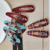 6pc Retro Europäischen und Amerikanischen Plaid Rot BB Haarnadel Haar Seite Clips für Frauen Mädchen Geschenk Haar Zubehör Kopfbedeckung ornament