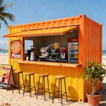 Mobiler Behälter, Kaffee-Kiosk, Outdoor, Café, Bar, Café, vorgefertigter Behälter, Restaurant-Bar mit voller Küche