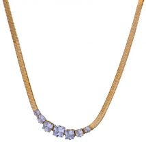 316L Stainless Steel Sweet Zircon Pendant Necklaces Snake Bone Clavicle Chain For Women Fashion Fine Jewelry Party Gifts N916